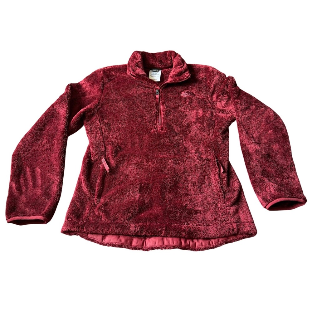 The North Face Womens Osito 1/4 Zip Fleece‎ Pullover Jacket Burgundy Red Size M